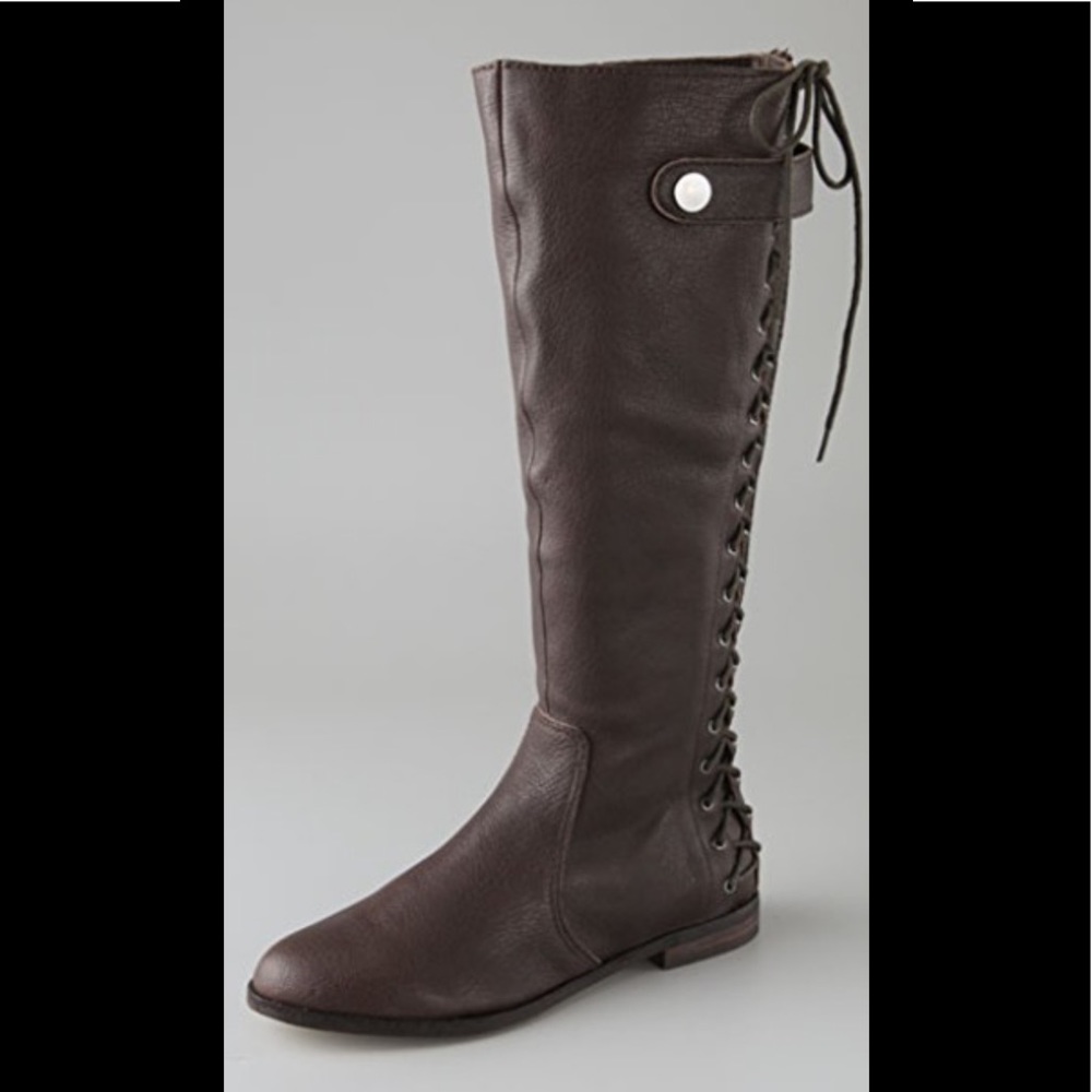 Cynthia Vincent Tanner Corset Lace-up Boots